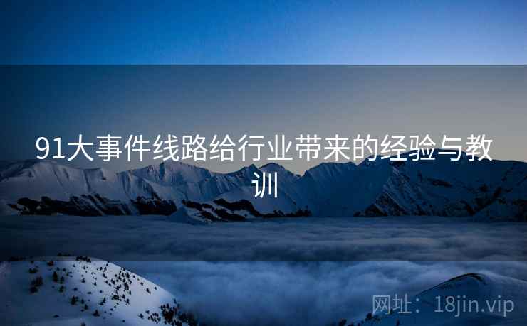 91大事件线路给行业带来的经验与教训