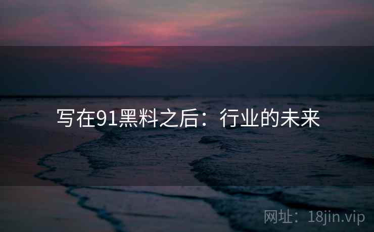 写在91黑料之后:行业的未来