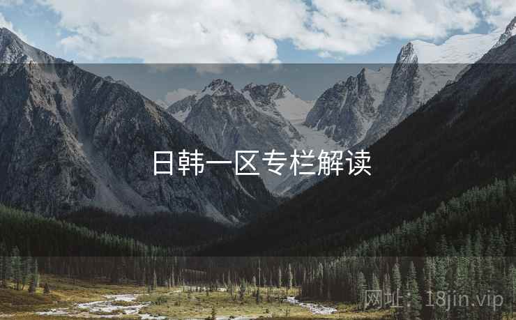日韩一区专栏解读
