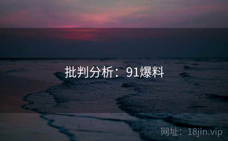 批判分析:91爆料