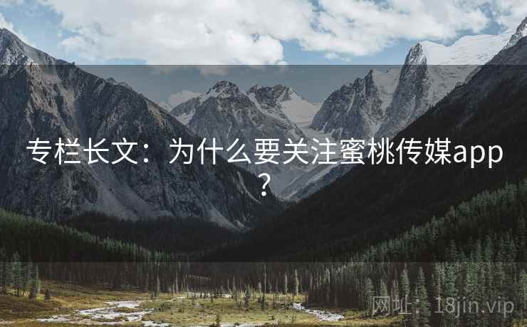 专栏长文:为什么要关注蜜桃传媒app?