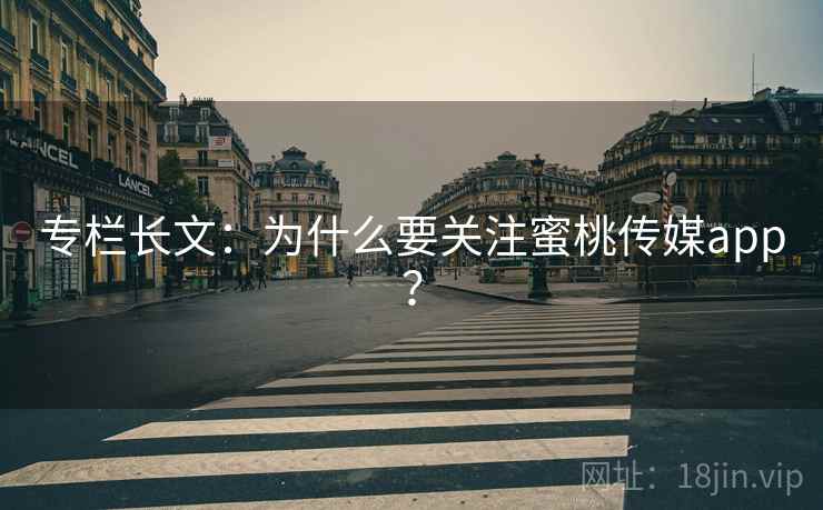 专栏长文:为什么要关注蜜桃传媒app?