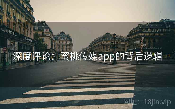 深度评论:蜜桃传媒app的背后逻辑